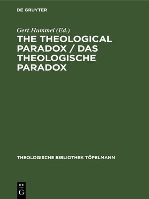 cover image of The Theological Paradox / Das theologische Paradox